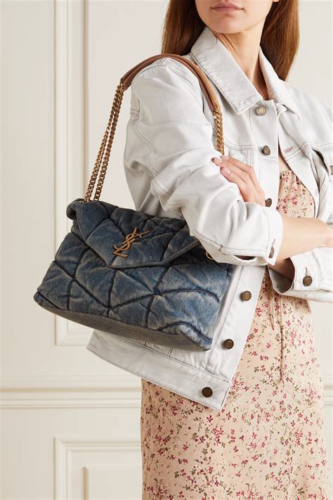 ysl small denim puffer bag|YSL medium loulou puffer.